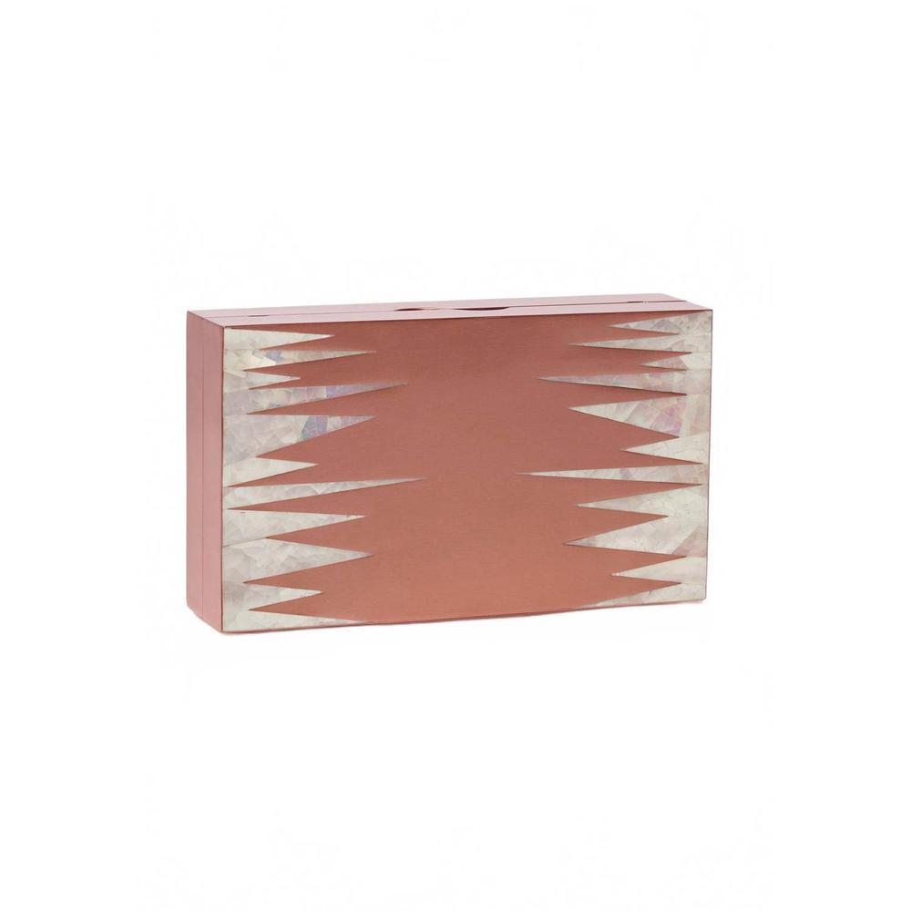 NEW EMM KUO women's dolobo bag in silver & rose gold